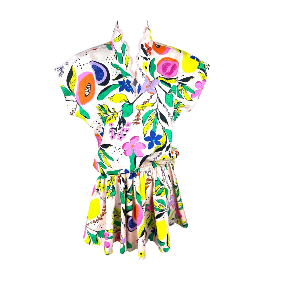 Emily McCarthy NWOTTwo Piece Set SZ XS Multicolor Floral Shirt and Skort set